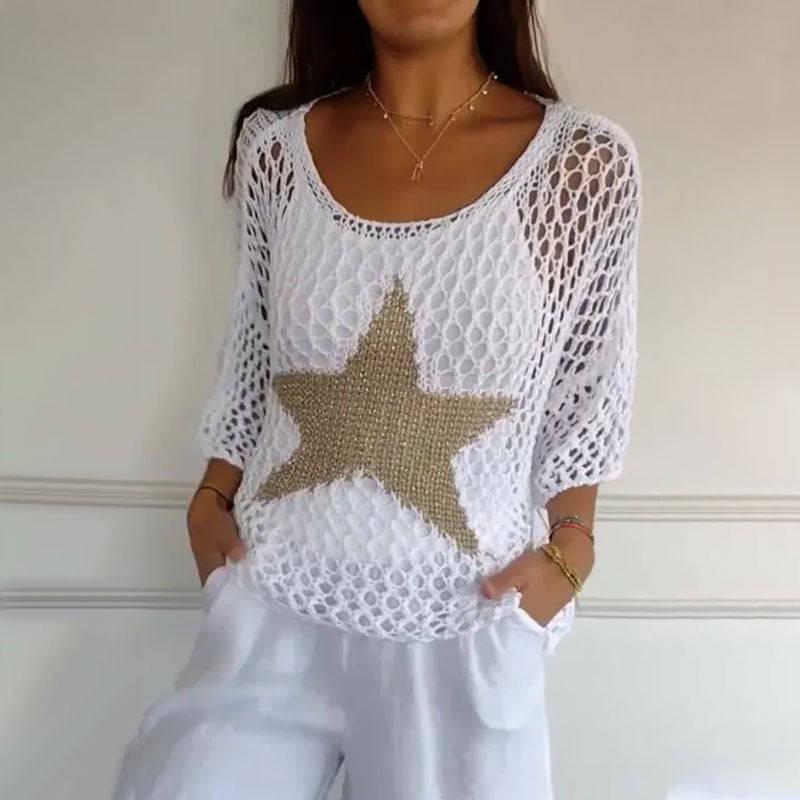 Cherra - Starry Knit Top for Women