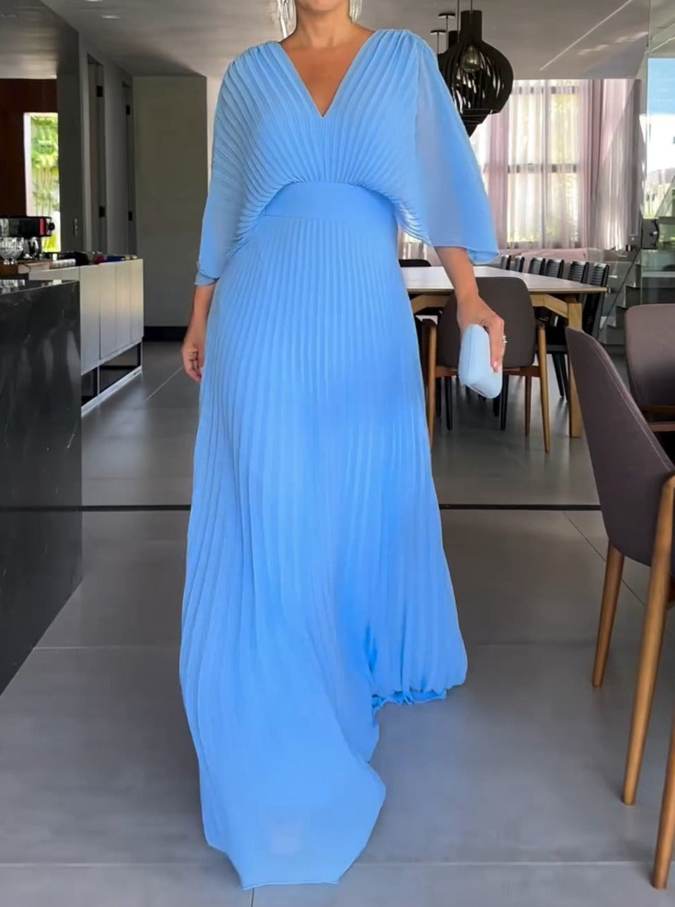 Maddy - Vibrant Pleated Maxi Dress