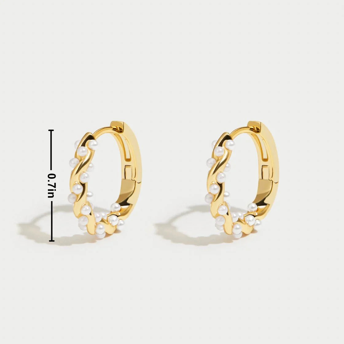 Chelsea - Elegant Pearl Accent Gold Hoop Earrings