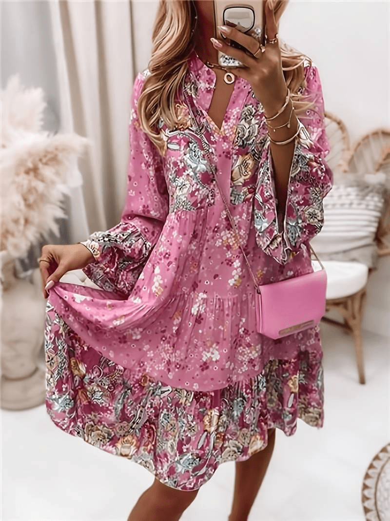 Claire - Waist-Enhancing Floral Sculpt Midi Dress