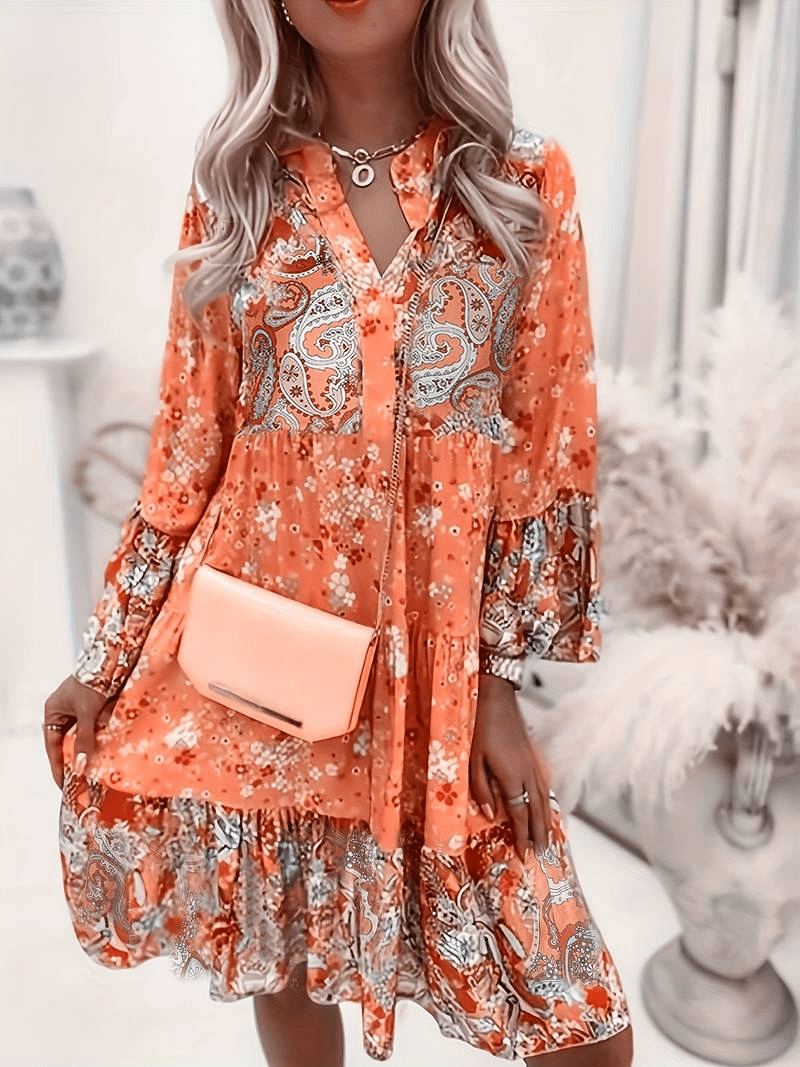 Claire - Waist-Enhancing Floral Sculpt Midi Dress