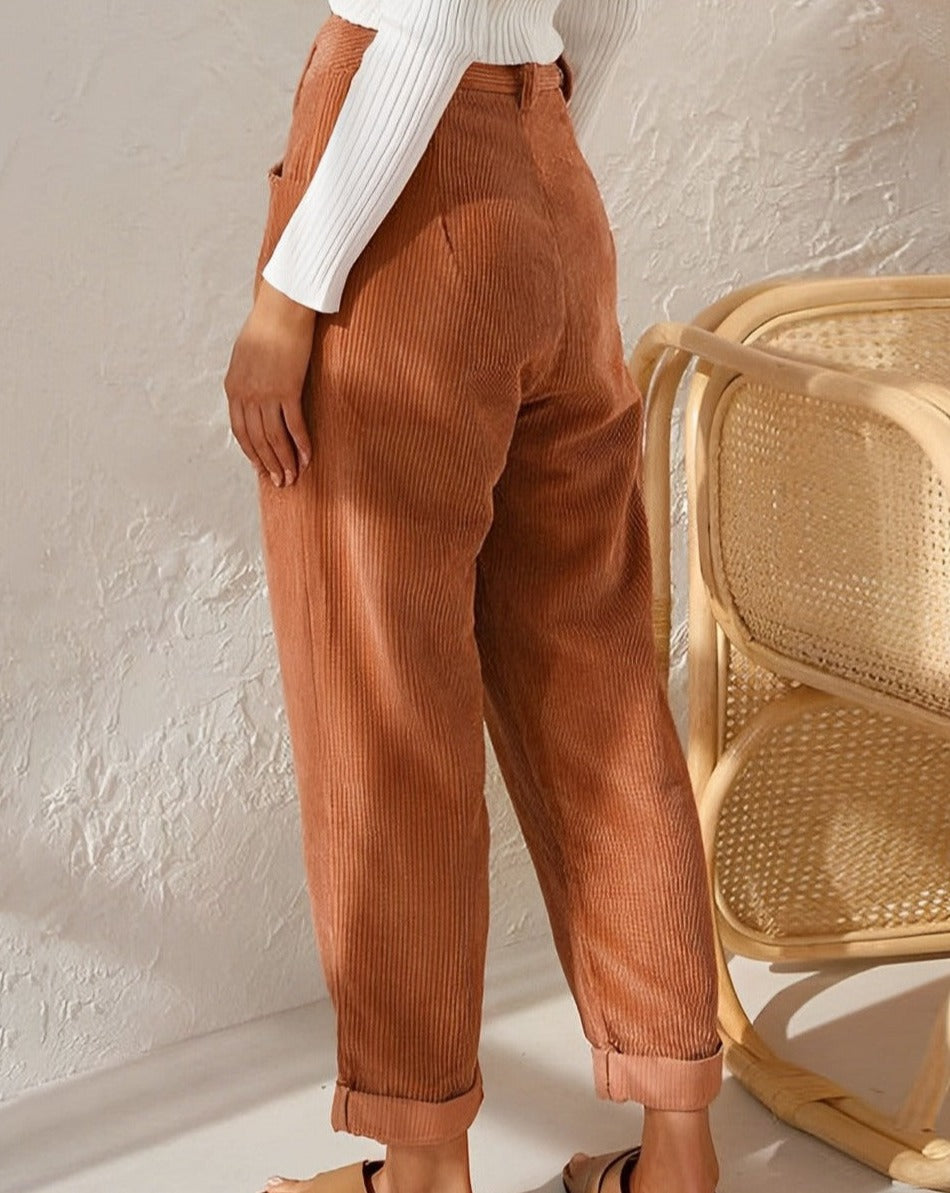 Ember - Elegant High-Waisted Wide-Leg Trousers