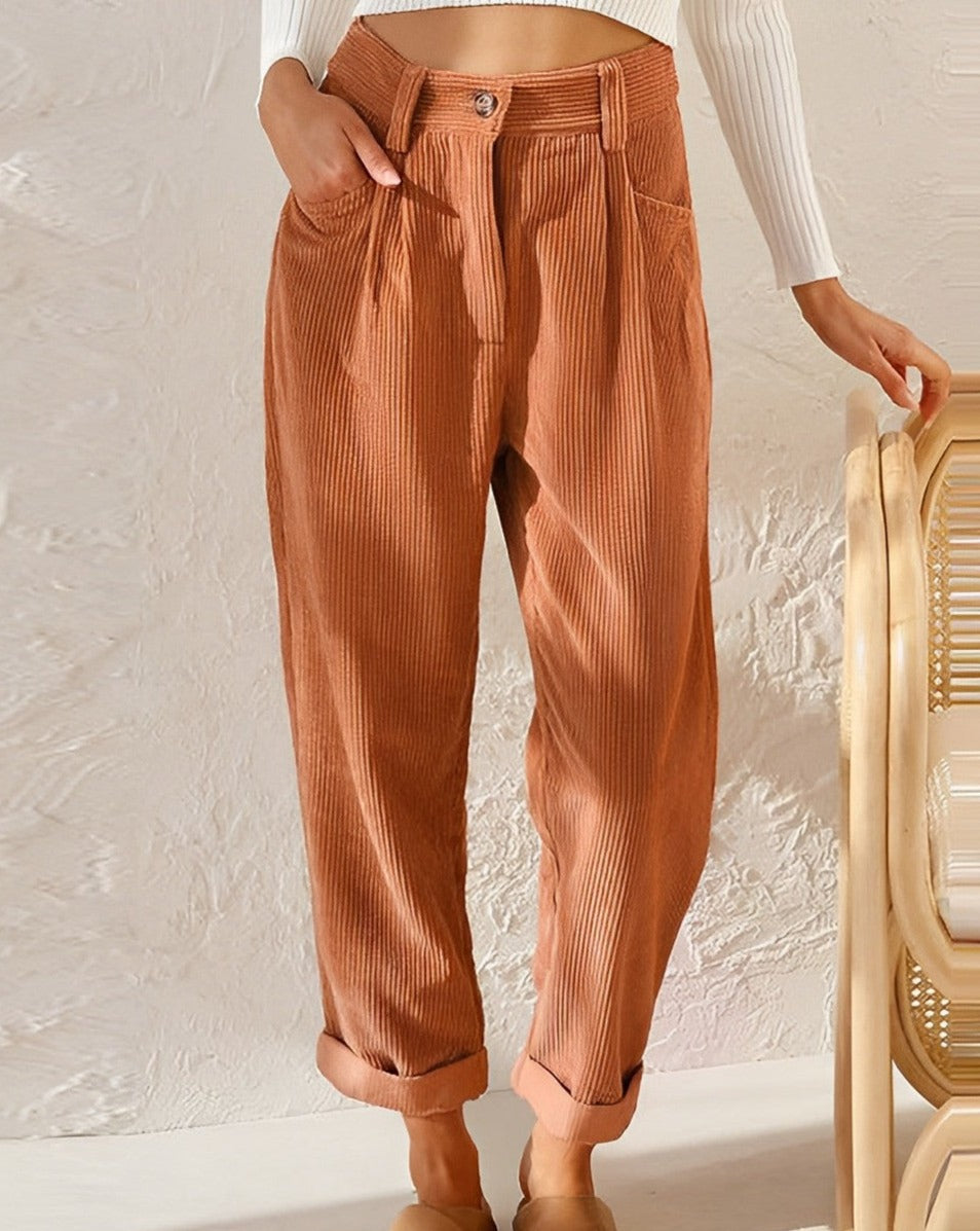 Ember - Elegant High-Waisted Wide-Leg Trousers