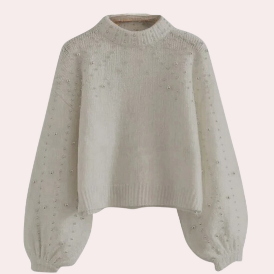 Elsie - Pearl-Embellished Knit Sweater